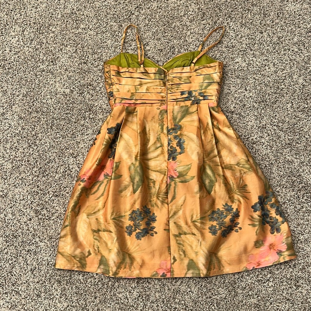 Anthropologie Gold Floral Prom Dress - Picture 3 of 10